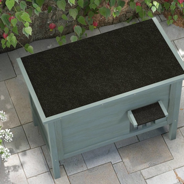 Rootz Outdoor Cat House - Katzenhaus - Säänkestävä Katzenhütte - Viihtyisä eristys - 85cm x 50 cm x 68,5 cm harmaa+musta