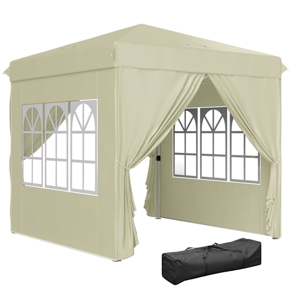 Rootz Pop Up Gazebo Tent - Garden Pavilion - Foldbar Canopy - UPF50+ UV Protection - 248L X 248W X 270H CM - Grönt
