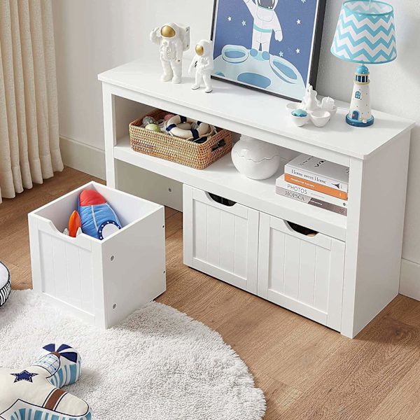 Rootz White förvaringsskåp - MDF Organizer - Skåp - Heavy Duty - 102cm x 30cm x 60cm - 24,5kg - 45,4kg Lastkapacitet - Tillbehörspaket ingår