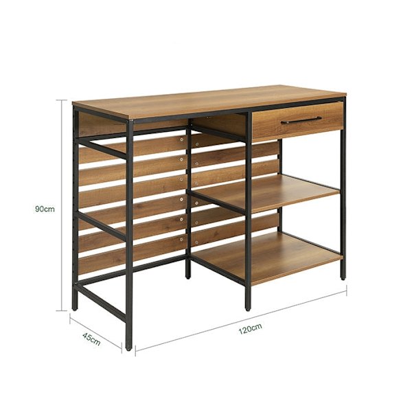 Rootz Kommode Køkkenø - Entreskab - Køkkenskab - Rummelig opbevaring - Robust metalramme - Justerbare fødder - 120 cm x 90 cm x 45 cm