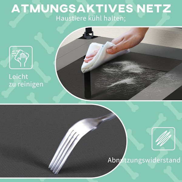 Rootz -koiran sänky katolla - koiran ulkokuorma - kohonnut koiransänkyt - hengittävä ja vesihaavollinen - 91 x 76 x 89 cm - mukavuus ja suojaus
