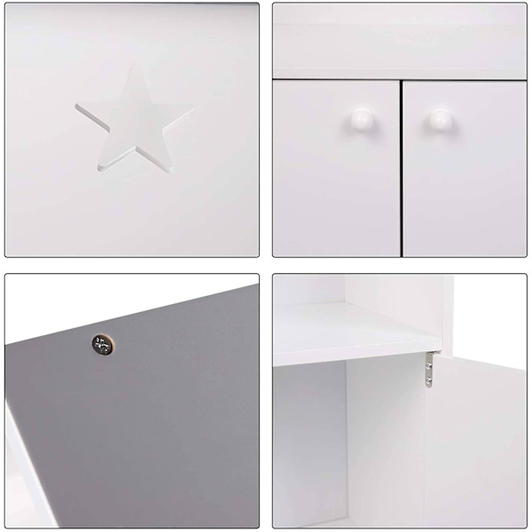 Rootz bokhylla för barn - Förvaringshylla för barn - Organisering för barnkammare - Slitstark E1 MDF - Säker och stabil - Enkel montering - 28,3 cm x