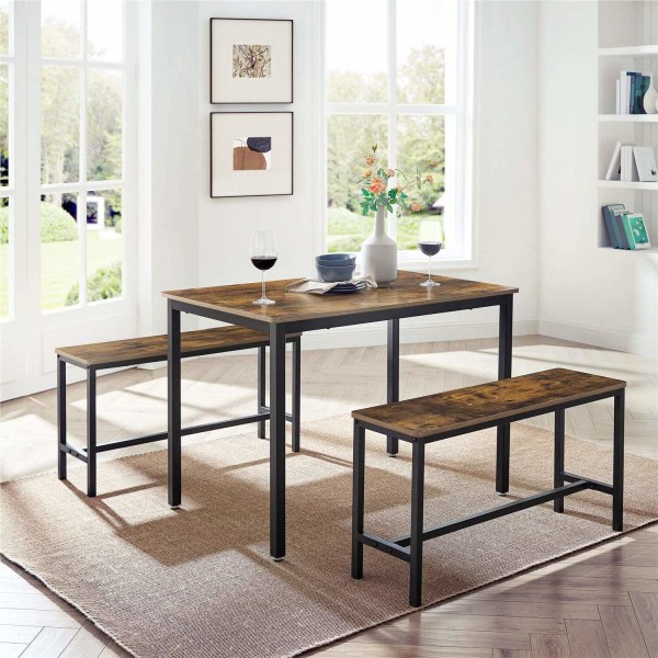 Rootz Spisebord - Køkkenbordssæt med 2 bænke hver (97 x 30 x 50)