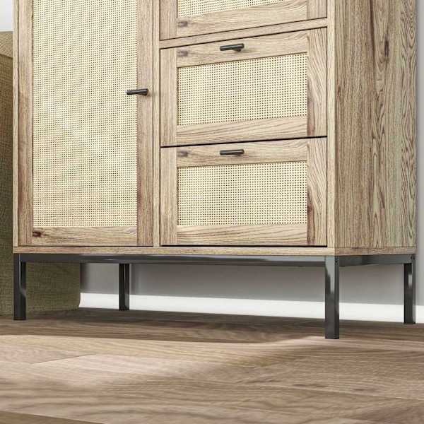 Rootz -säilytyskaappi - joustavat rintakehät - laatikot - säädettävät hyllyt - rottinki -ovet - helppo puhdistus - 80w x 40d x 120h cm