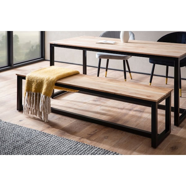 Rootz Massive Dining Bench - Loft Style Seating - Modern Wood Bank - Unik handgjord design - 140 cm x 40 cm x 45 cm