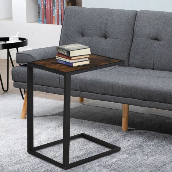Rootz sidobord - C-format sidobord - Soffbord - Ståbord - Metall Mdf - Rustik brun - 40,6 x 50,8 x 64,2 cm