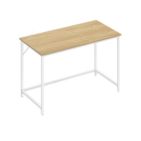 Rootz Study Desk - Skrivbord - Hemmakontor - Spånskiva och stål - 60cm x 120cm x 76cm - Natural Oak Color - Pearl White