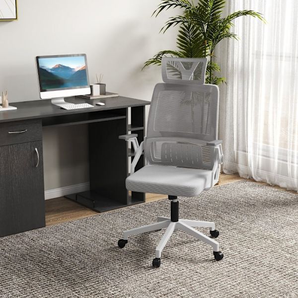 Rootz Vinsetto kontorsstol - Skrivbordsstol - Ergonomisk stol - Ultimat komfort - Justerbar höjd - Svankstöd - 58cm x 61cm x 102-119cm