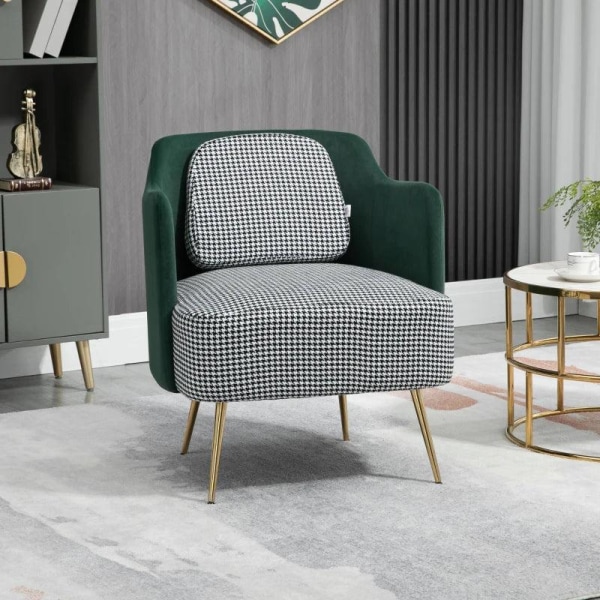 Rootz Lænestol - Wing Chair I Retro Design - Velvet Look - Grøn 7634 |  Fyndiq