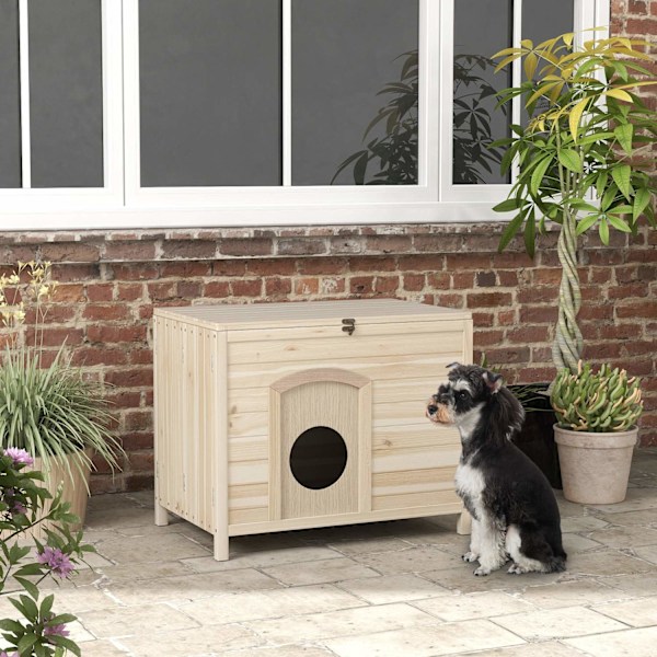 Rootz Small Pet House - Cat Shelter - Dwarf Rabbit Abode - Foldbar Wood - 78cm x 51 cm x 62 cm