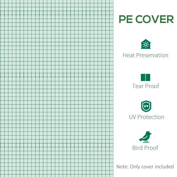 Rootz Tunnel Drivhus Cover - Drivhus Cover - Have Tunnel Drivhus - Folie Tunnel Drivhus - Polyethylen - Grøn