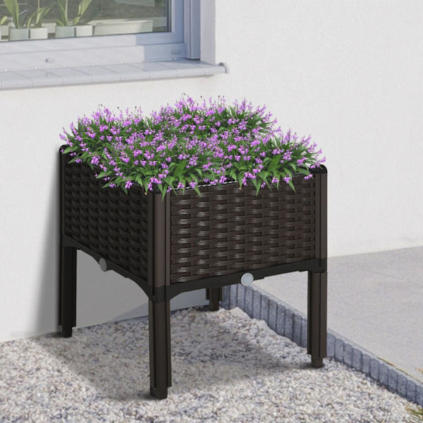 Rootz Trädgårdsbädd Upphöjd bäddkruka - Mörkbrun - Pp - 15,75 cm x 15,75 cm x 17,32 cm