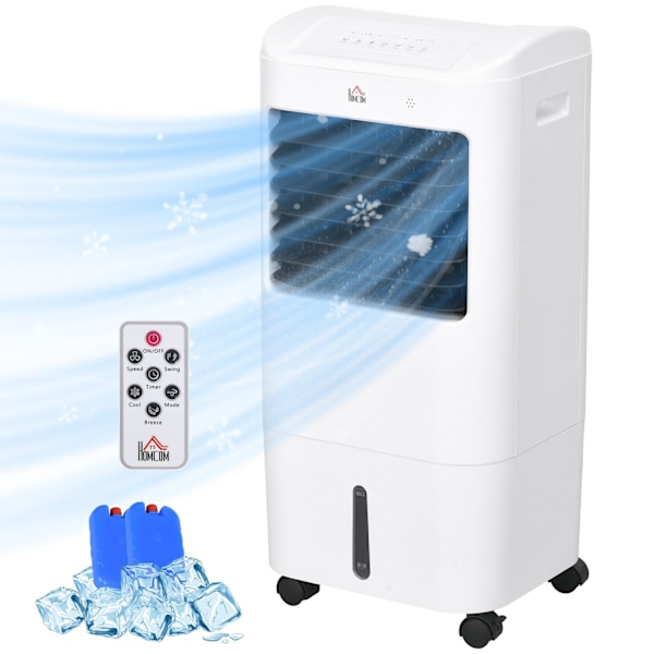 Rootz Air Cooler - Aircondition - 3 Metoder - 7,5 timers timer - Rulle plastik - 37b x 32t x 78H cm - Ideel til sommervarme