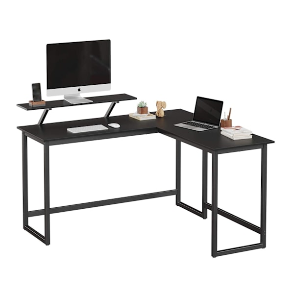 Rootz Corner Desk - L-muotoinen tietokonepöytä liikkuvalla näyttöliittimellä - Pöydät - Kotitoimisto, Pelit - Musta