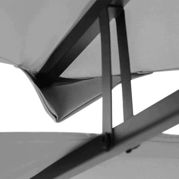 Rootz ersättningstak - Gazebo tak - Ersättningstak - 2-vånings topptak - UV-skydd - Soltältskydd - Ljusgrå - 3 x 4 m