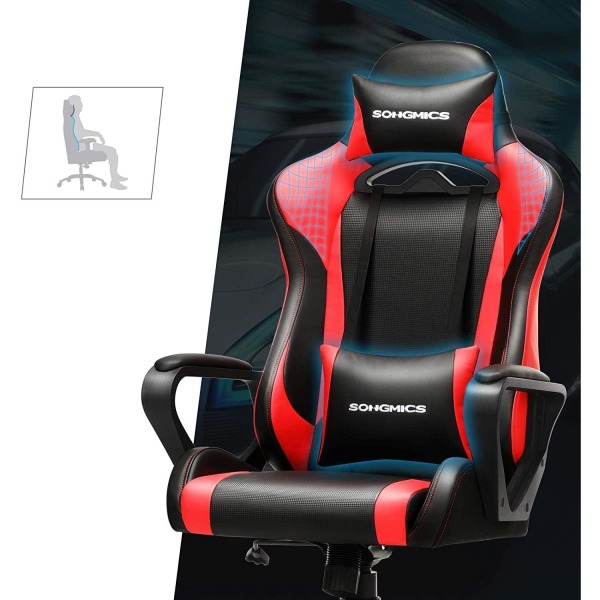 Rootz Gaming stol - Kontorstol - Drejestol - Lændepude - Ergonom