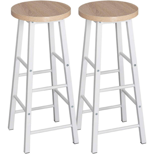 Rootz Modern Barbord og Taburet Sæt - Pub Bord Sæt - Bord i bordhøjde - Holdbart, Ridsefast, Nem Vedligeholdelse - Stålstel, MDF bord - 120 cm x 40 cm