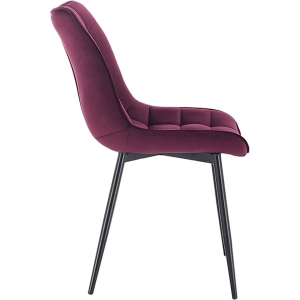 Rootz Set med 6 matstolar - Sammetssittplatser - Metallram - Bekväm, hållbar, ergonomisk design - 46 cm x 40,5 cm sits