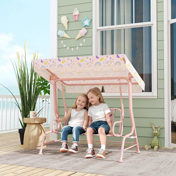 Rootz Hollywood Swing for Children - Kids Swing Seat - 2 -paikkainen ulkona keinu - teräsrunko - 112 cm x 75 cm x 120 cm