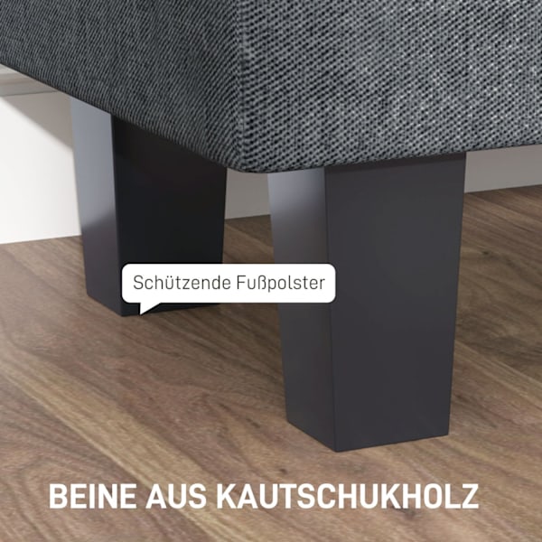 Rootz Linned Look Storage Bench - Opbevaring sæde bryst - tuftet opbevaringsbænk - skjult opbevaring - 138 cm x 40 cm x 45 cm