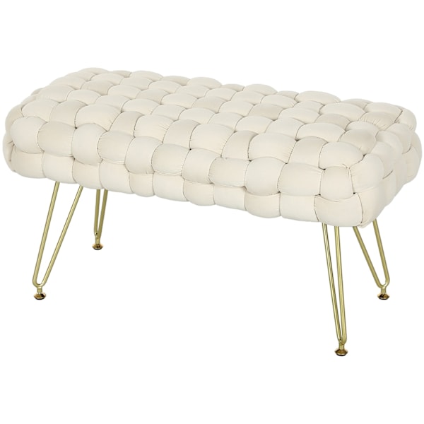 Rootz Moderne afføring - Ottoman - Soveværelsesbænk - Velvet Stof Comfort - 76 cm x 38 cm x 41,5 cm