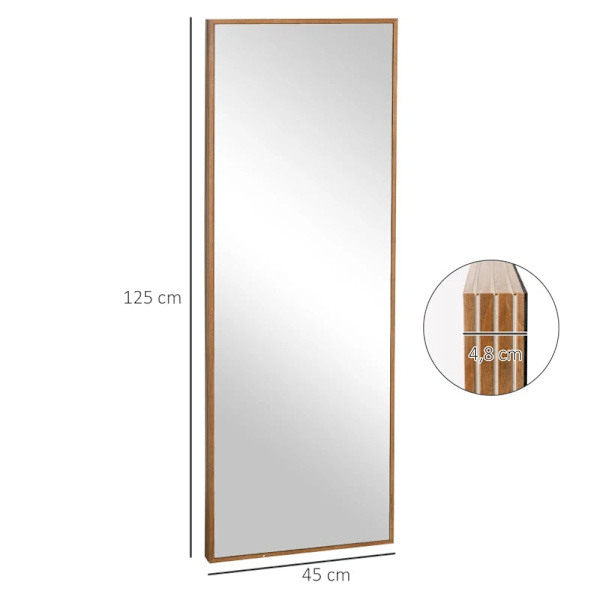 Rootz Väggspegel - Hög - Stomme i furu - Väggdekoration - Vardagsrum - Sovrum - Badrum - Natur - 45L x 125H x 4,8D cm