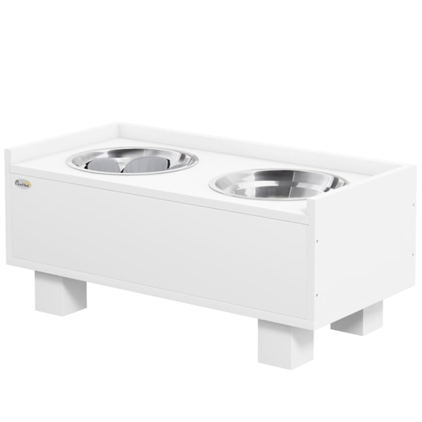 Rootz Elevated Dog Feeding Station - Pet Feeder - Dog Bowl Stand - Fremme sund spisning - 50 cm x 24 cm x 22 cm - Opbevaring og langsom feedermåtte, h