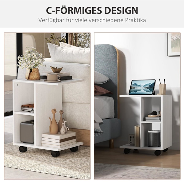 Rootz C Form sidebord - sofabord - hjørnebord - mobil fleksibilitet - E1 -spånplade - 45 x 35 x 58 cm - Hvid