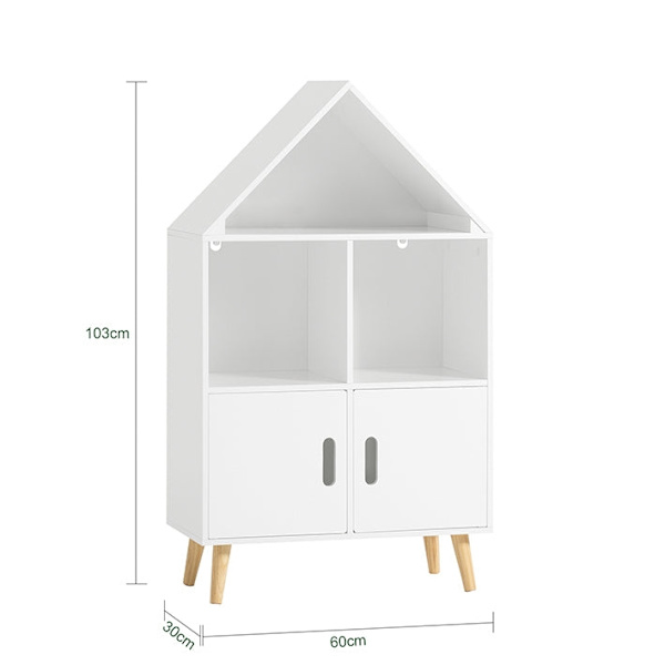 Rootz børnebogreol - Legetøjshylde - Opbevaringsstativ - MDF- og fyrretræ-konstruktion - Sikkerhedsfunktioner - Anti-tip-anordninger - 60 cm x 103 cm