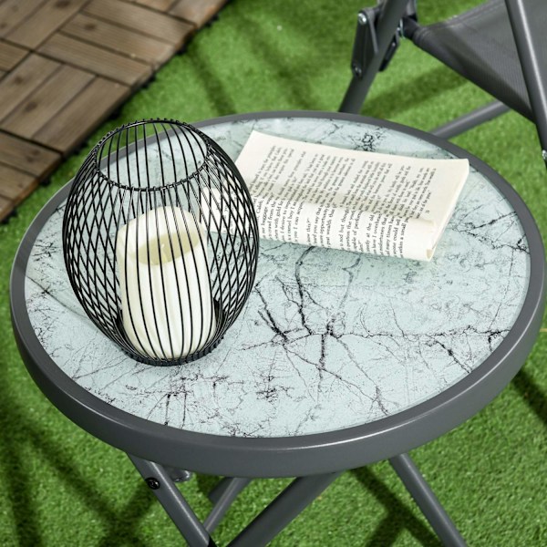 Rootz sammenfoldelig sidebord - udendørs foldningsbord - kompakt gårdhavebord - vejrbestandig og let at rengøre - 45 x 45 x 50 cm