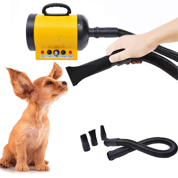 Rootz Hair Dryer - Dog Hair Dryer - Animal Hair Dryer - Pet Dryer - Whisper Hair Dryer - Yellow - 40 X 16 X 20 Cm