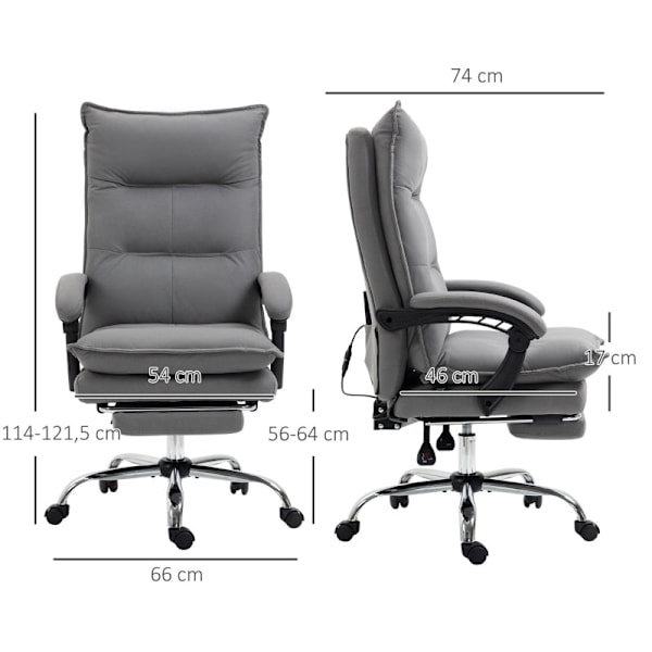 Rootz Vinsetto -toimistotuoli - Ergonominen työtuoli - Hieronta- ja lämmitystuoli - Äärimmäistä mukavuutta - 155° kallistus ja jalkatuki - Säädettävä