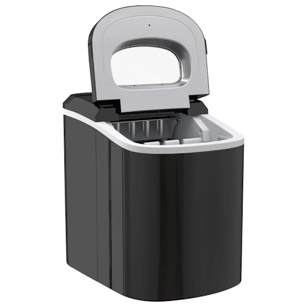 Rootz Köksmaskiner - Iskubmaskin - 2,2 liter - 12 kg på 24 timmar - Iskulor - Självrengörande - Isbricka - Isskopa - ABS-stål - Svart - 24,2l X 34w X