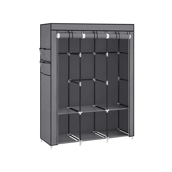 Rootz Grey Steel Garderobe - Tøjorganisering - Skabsopbevaring - Ikke-vævet stof - Plast - 45cm x 130cm x 167cm