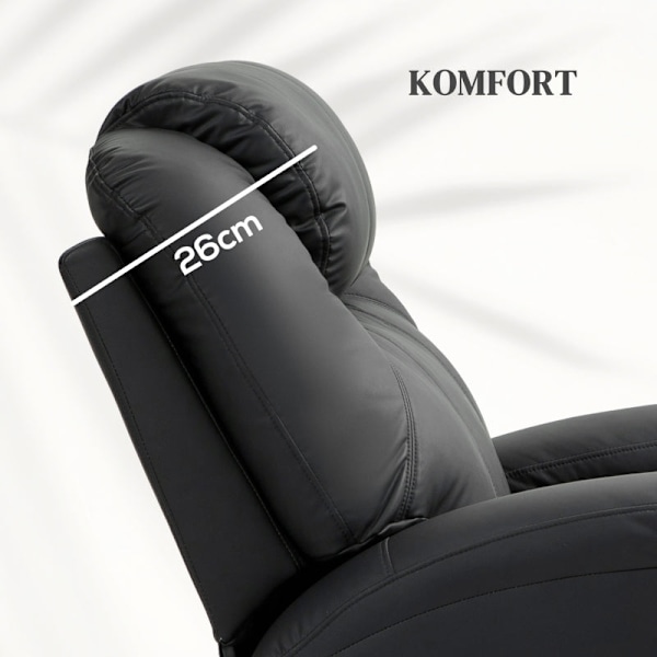Rootz Massage Hvilestol - TV Lænestol - Kunstlæder - Ultimate Comfort - 89L x 99W x 106H cm