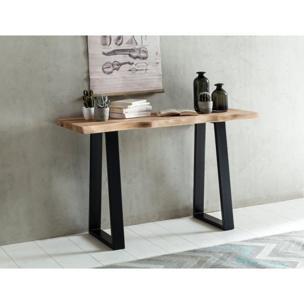 Rootz konsolbord stock konsol i massivt trä Acacia Secretary 120 x 45 cm Wane skrivbord Landhaus dressing