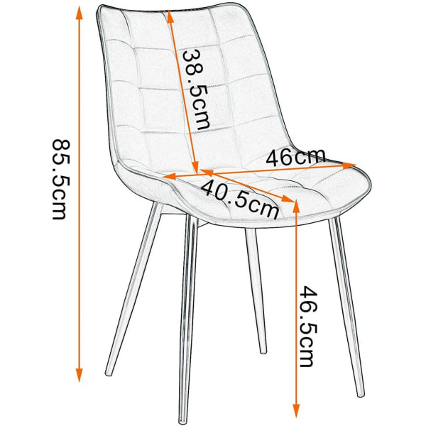 Rootz Set med 4 matstolar - Moderna stolar - Snygga sittplatser - Hållbar konstruktion - Ergonomisk komfort - Mångsidig design - Imiterat läder med me