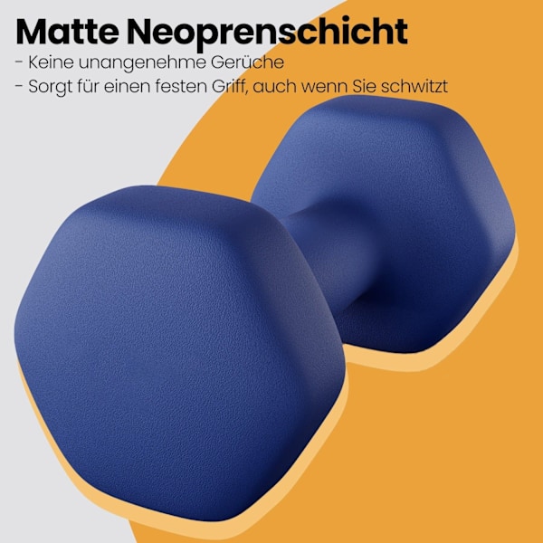 Rootz hantel set - fria vikter - styrketräningsvikt - hållbar neoprenbeläggning - 21 cm x 10,5 cm