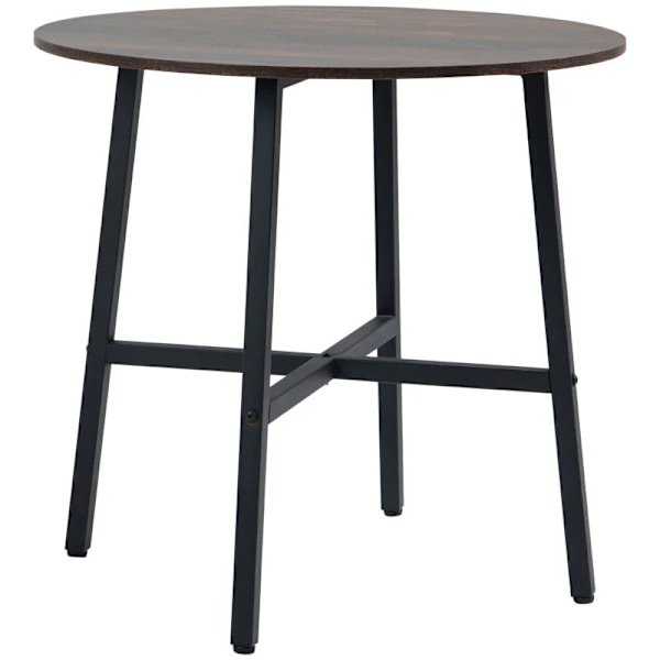 Rootz Spisestuebord - Industriel stil - Køkkenbord - Rundt med stålben - Rustik Brun - Φ80 x 76H cm