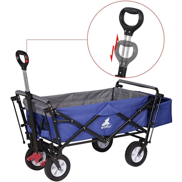 Rootz hopfällbar handkärra - Bruksvagn - Trädgårdsvagn - Hållbar konstruktion - Kraftig lastkapacitet - Enkel förvaring - 120 cm x 51 cm x 93 cm