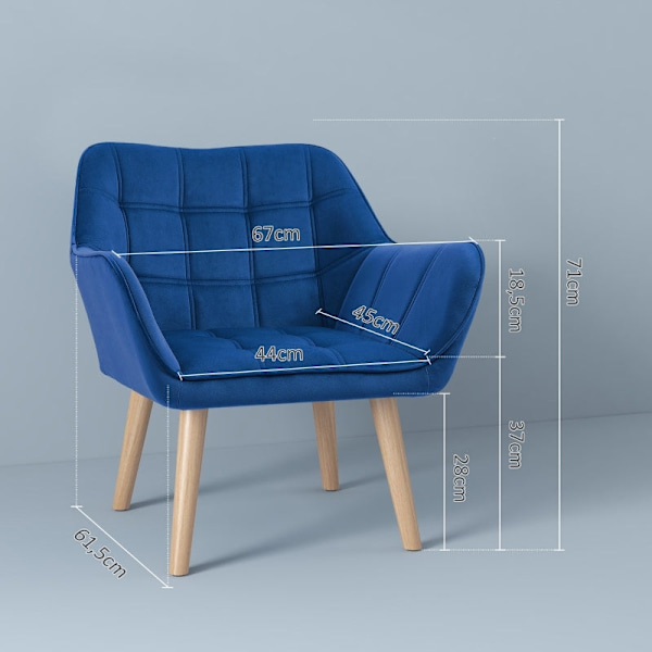 Rootz Scandinavian Style Lounge Chair - Læsestol - Lænestol - Stærk & Kompakt - 67cm x 61,5cm x 71cm