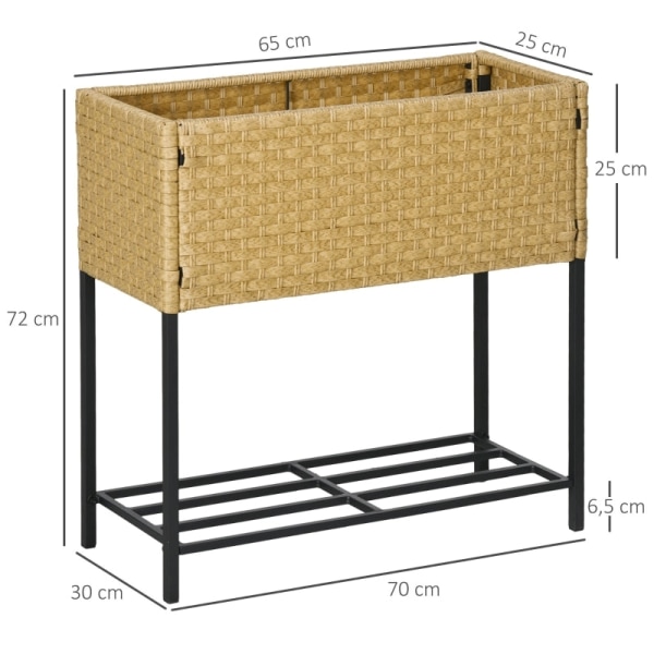 Rootz Upphöjd bäddplanterare Trädgårdsbädd - Förhöjd plantering - Utomhusplanterare - Slitstark PE-rotting - Ergonomisk design - Mångsidiga plantering