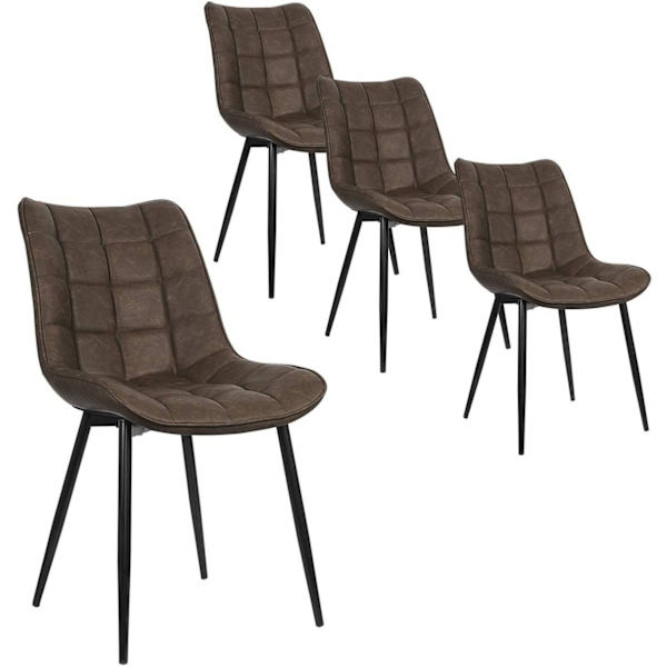 Rootz Set med 4 matstolar - Moderna köksstolar - Snygga sittplatser - Slitstarkt konstläder - Ergonomisk komfort - Golvskydd - 46cm x 40,5cm x 85,5cm