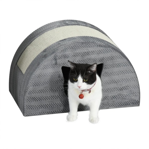 Rootz Cat House - Cat House - Cat Shelter - Plys - Grå - 48,5 x 30 x 30 cm