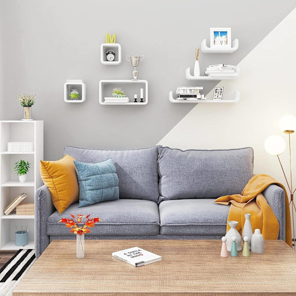 Rootz-seinähyllysetti - Kelluvat hyllyt - Koristehyllyt - MDF Puu - E1 Vakio - Tyylikäs muotoilu - 61*15,2*10,9cm