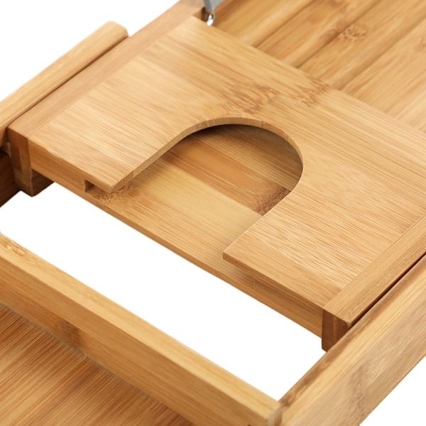 Rootz badkarshylla Bambu - Utdragbar - Lyxigt bad - Badkarsbricka - Spännande skumbad - Funktionalitet Badrum - Bambu - Natur - 75-109 x 4,5 x 23 cm (