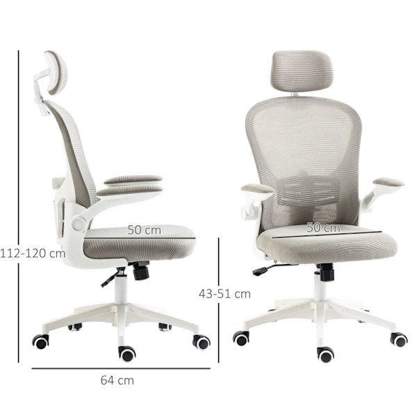 Rootz Kontorstol - Computerstol - Arbejdsstol - Ergonomisk design - 62cm x 64cm x 112-120cm