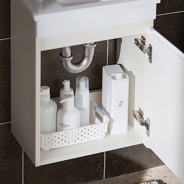 Rootz badeværelse synke kabinet sæt - forfængelighed enhed - vaskebassin - kompakt design - 41x52x25cm kabinet, 40x50x14 cm spejl, 27x18x8 cm bassin