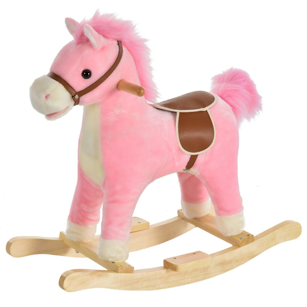 Rootz Children Rocking Horse - Pinkki - Pehmo, Puu, Teräs - 25,59 cm x 12,79 cm x 24,01 cm
