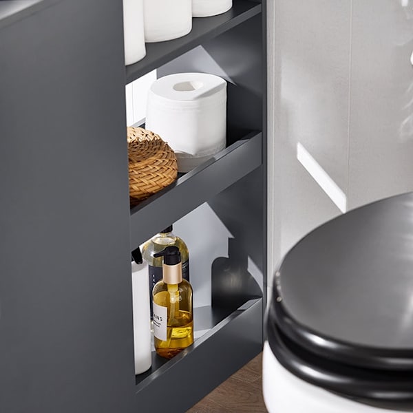 Rootz Narrow Gap Storage Trolley - Pladsbesparende vogn - Slank rullende organisering - MDF-materiale - 20 cm x 70 cm x 65 cm